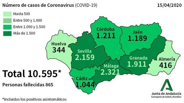 coronavirus mapa hoy andalucia