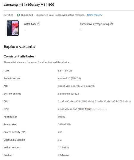 m34 5g play console